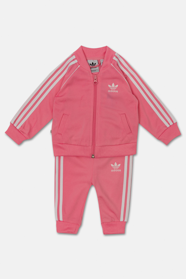 Childrens pink store adidas tracksuit